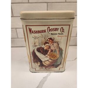 Vintage Collectible Tin‎ WASHBURN CROSBY Co. Gold Medal Flour Colorful 1980s Era